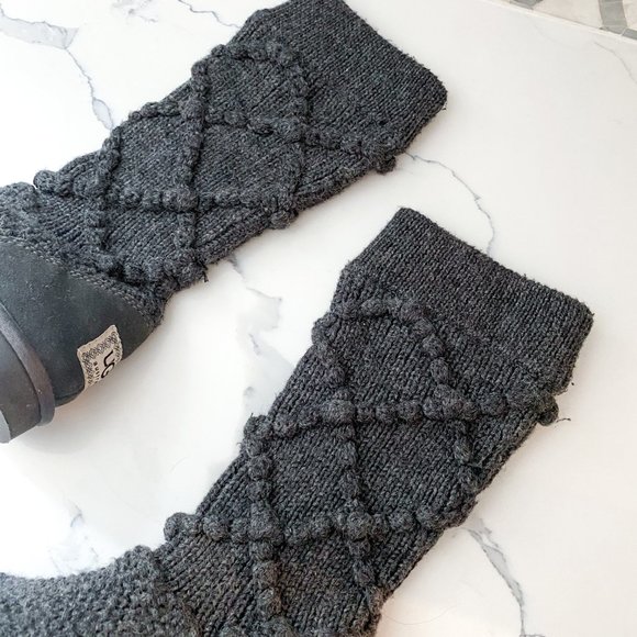 UGG CLASSIC TALL ARGYLE KNIT BOOTS - DARK GREY - Picture 7 of 7